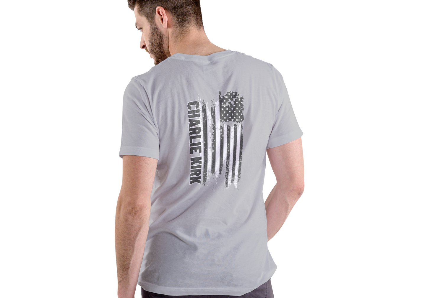 Charlie Kirk, Freedom American Flag, T-SHIRT, UNISEX, COTTON