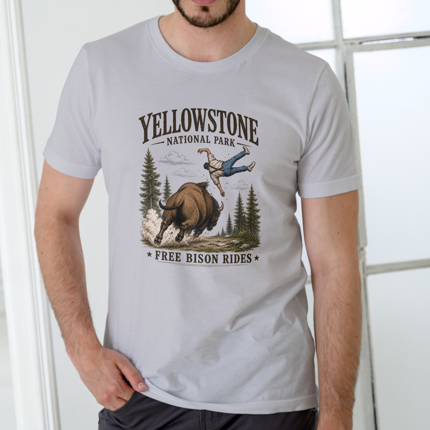 YELLOWSTONE NATIONAL PARK Funny Bison Tourist T-Shirt – Unisex Cotton Tee