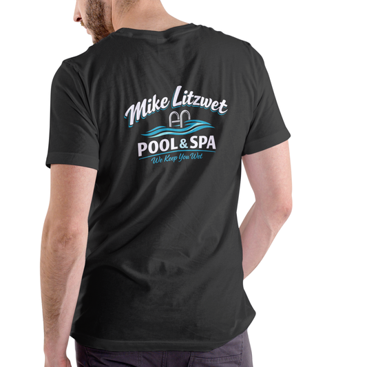 Mike Litzwet Pool and Spa Funny T-Shirt – Unisex Cotton Graphic Tee