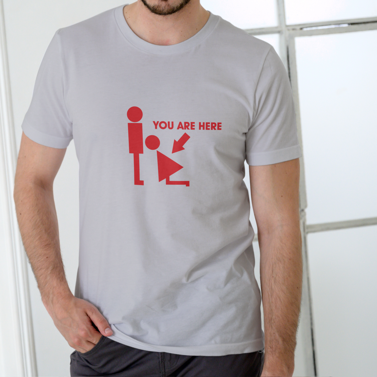 YOU ARE HERE Funny T Shirt, Unisex Cotton