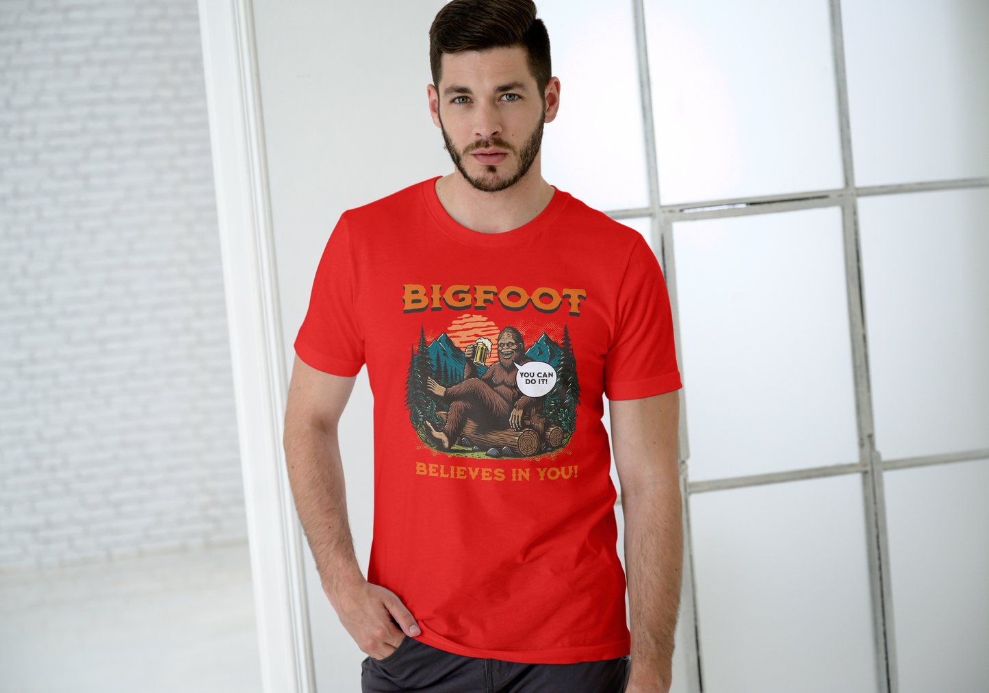 Bigfoot believes in you, T-SHIRT, UNISEX, COTTON