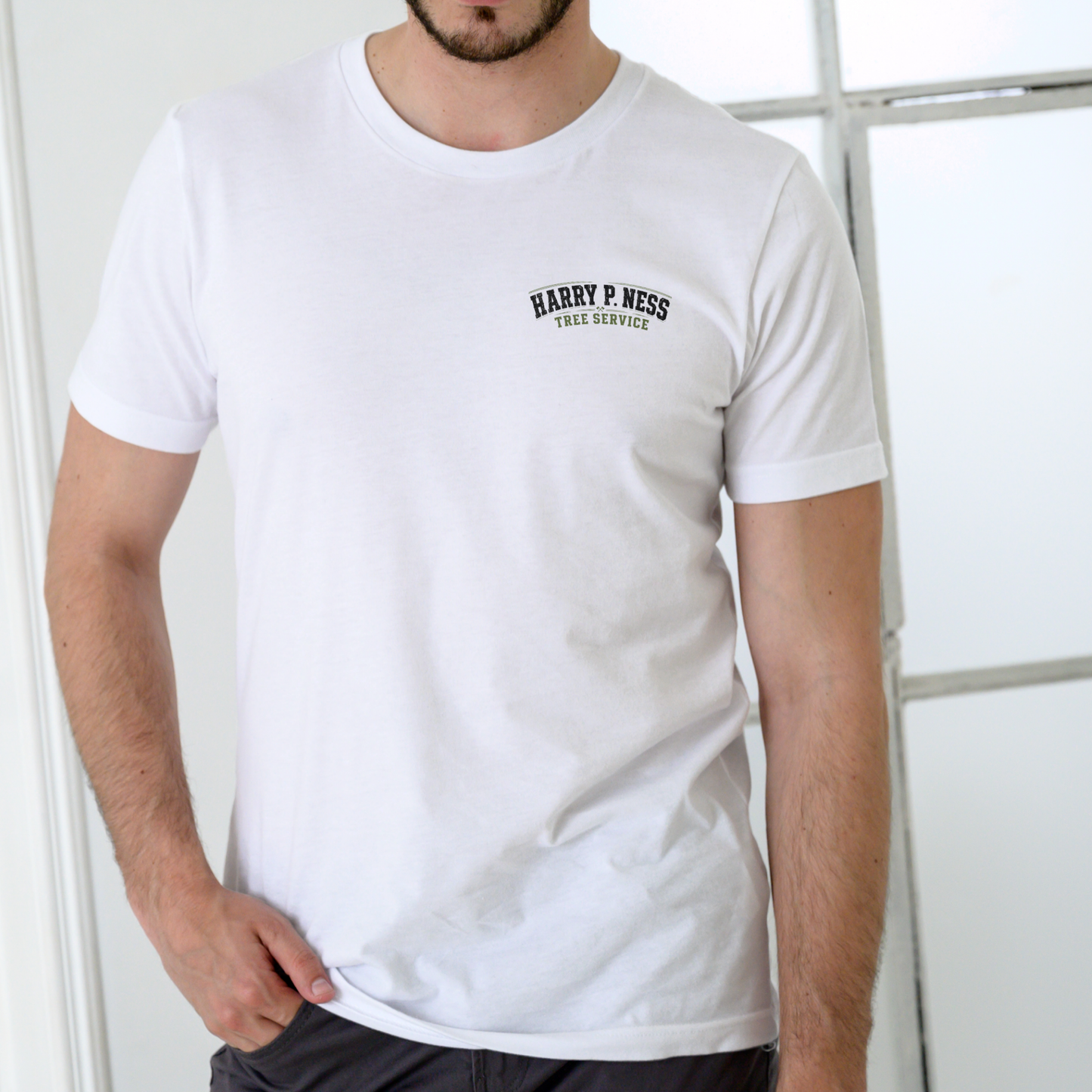 HARRY P. NESS TREE SERVICE – “We Trim Big Wood” Funny Unisex Cotton T-Shirt