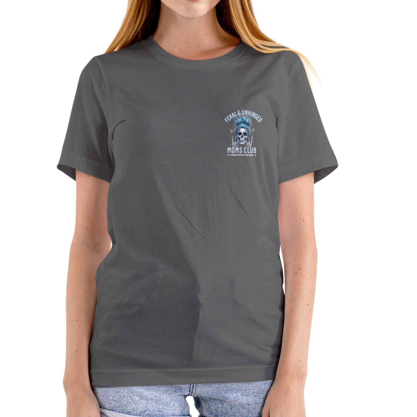 “FERAL AND UNHINGED MOMS CLUB” Unisex Cotton T-Shirt.
