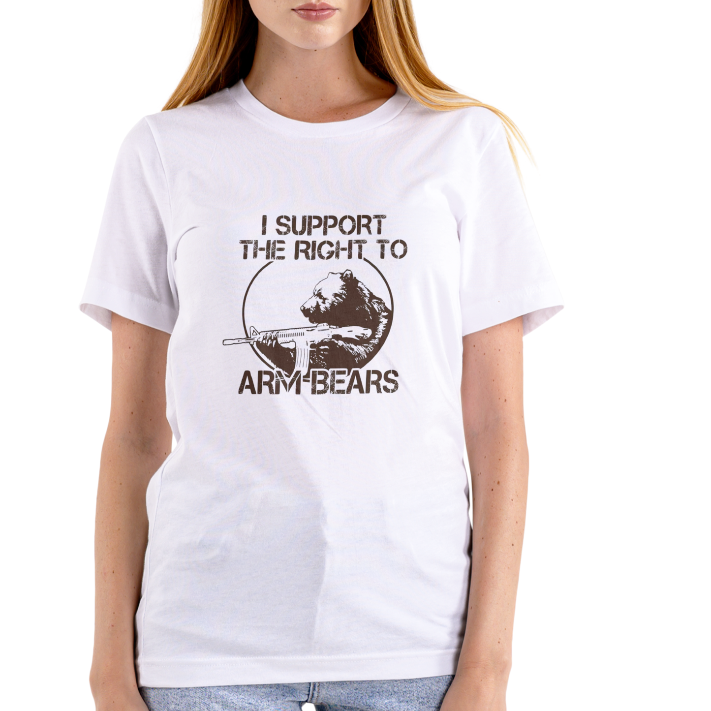I SUPPORT THE RIGHT TO ARM BEARS – Funny 2nd Amendment T-Shirt (Unisex Cotton)