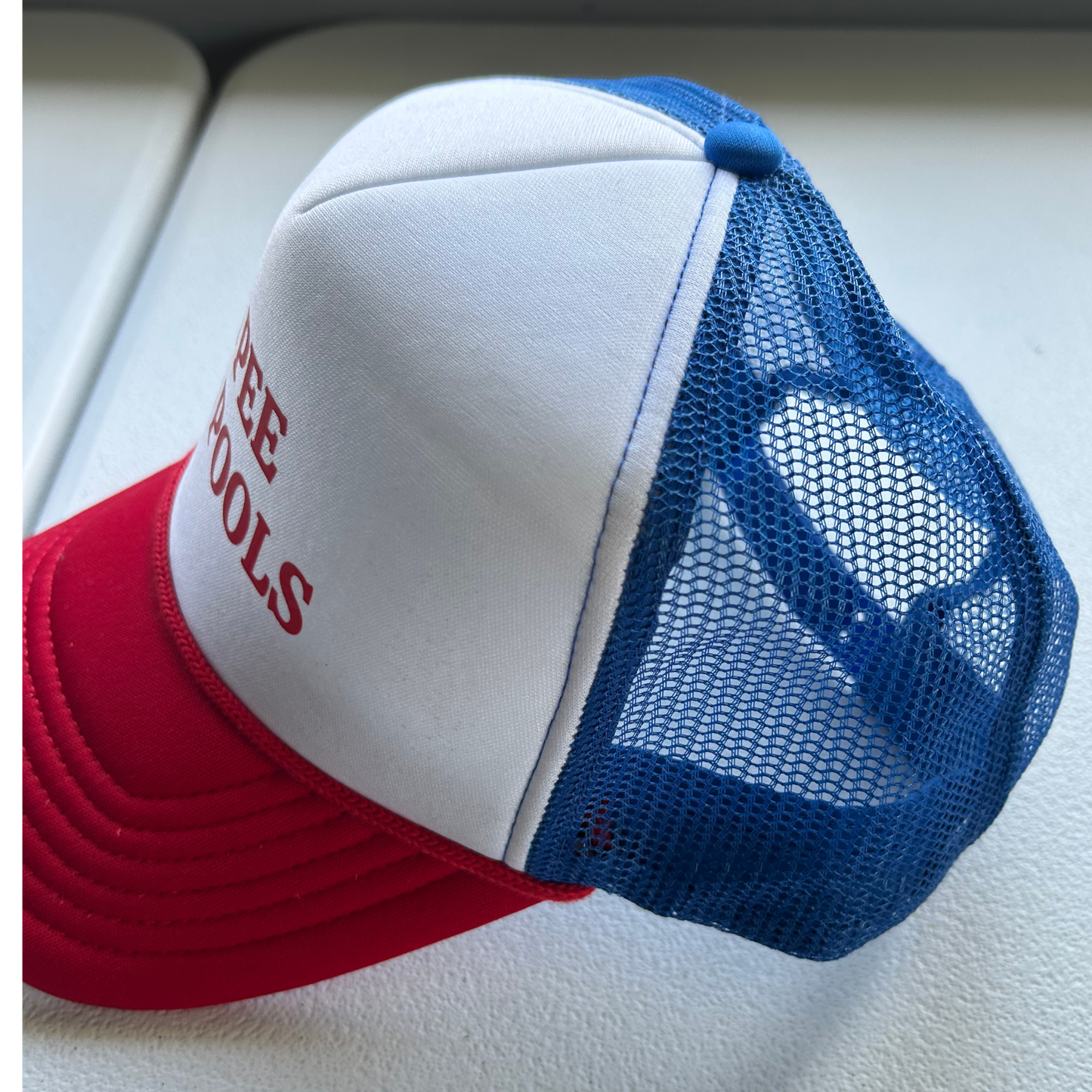 I PEE IN POOLS TRUCKER HAT, ADJUSTABLE