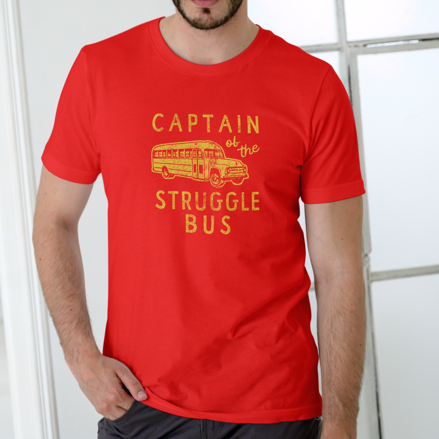 Captain of the Struggle Bus – Funny Unisex Cotton Crew T-Shirt