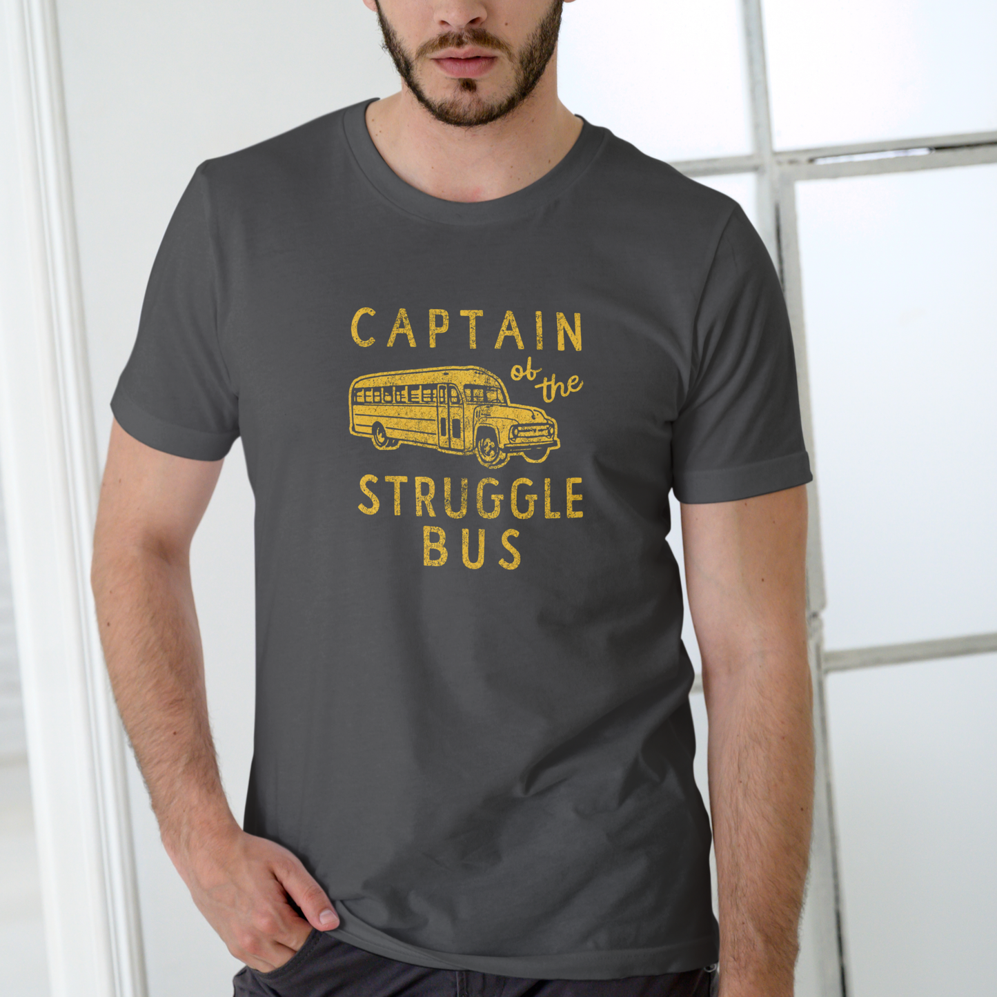 Captain of the Struggle Bus – Funny Unisex Cotton Crew T-Shirt