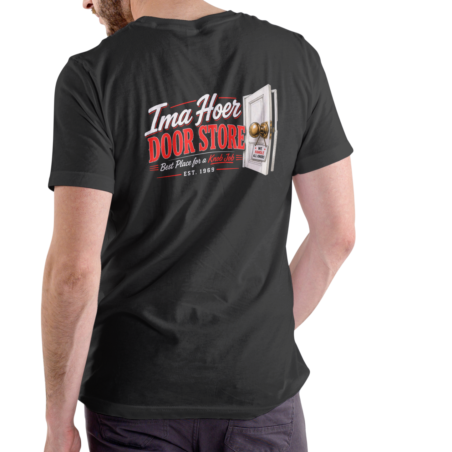 IMA HOER DOOR STORE Funny Name T-Shirt – Unisex Cotton Tee