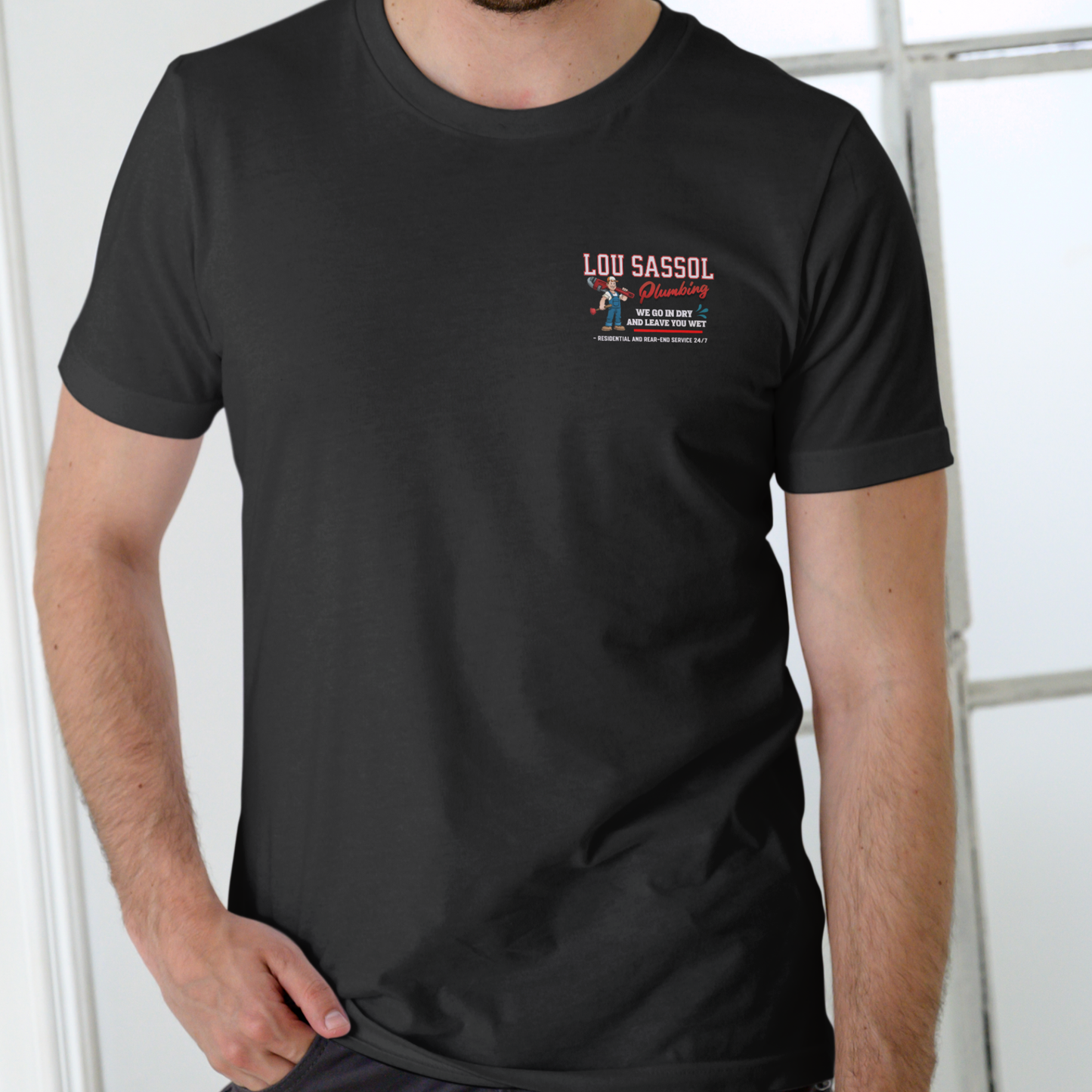 LOU SASSOL PLUMBING, T Shirt, Unisex Cotton