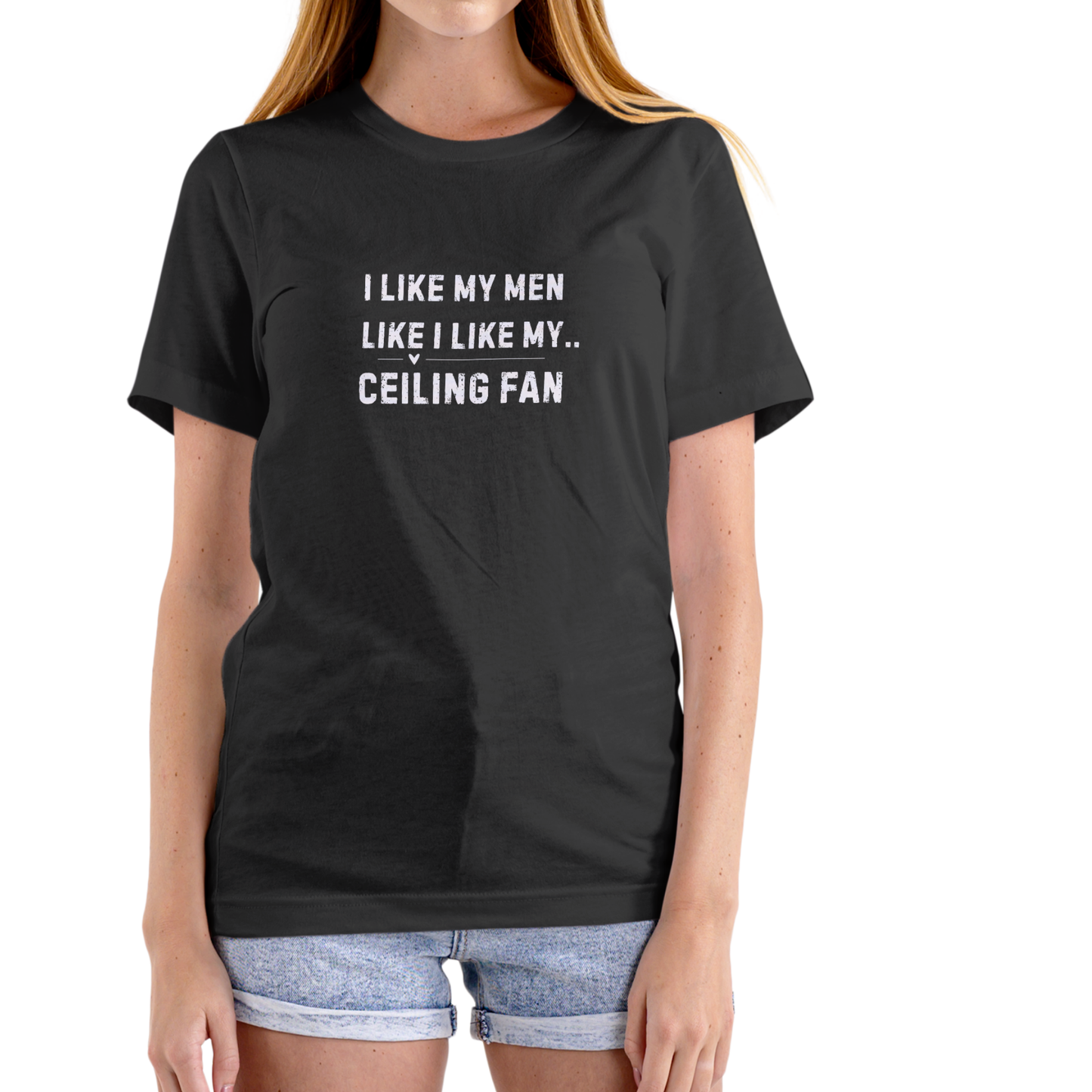 I Like My Men Like I Like My Ceiling Fan – Funny Unisex Cotton T-Shirt