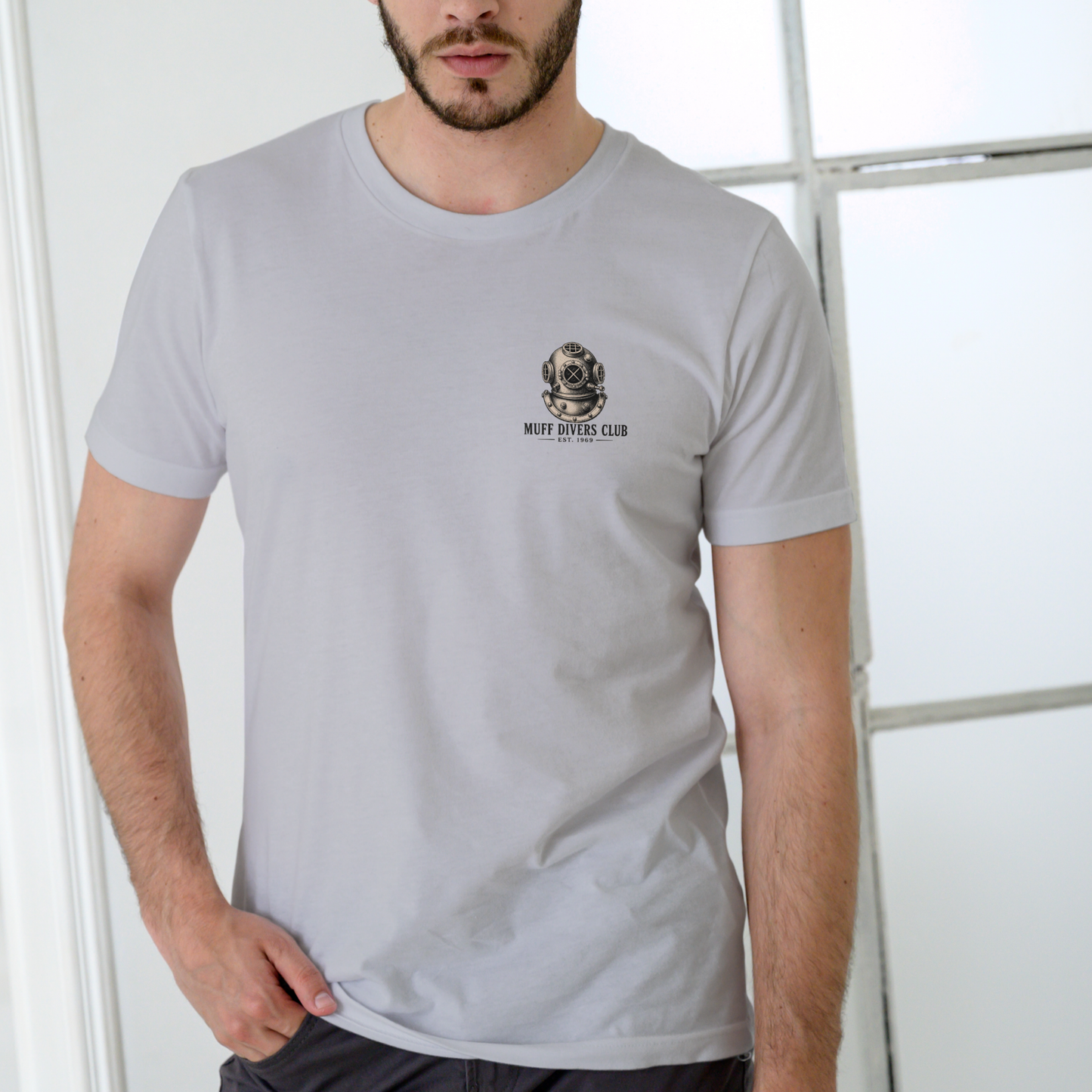 WE DIVE AT FIVE, MUFF DIVERS CLUB, Funny T Shirt, Unisex Cotton