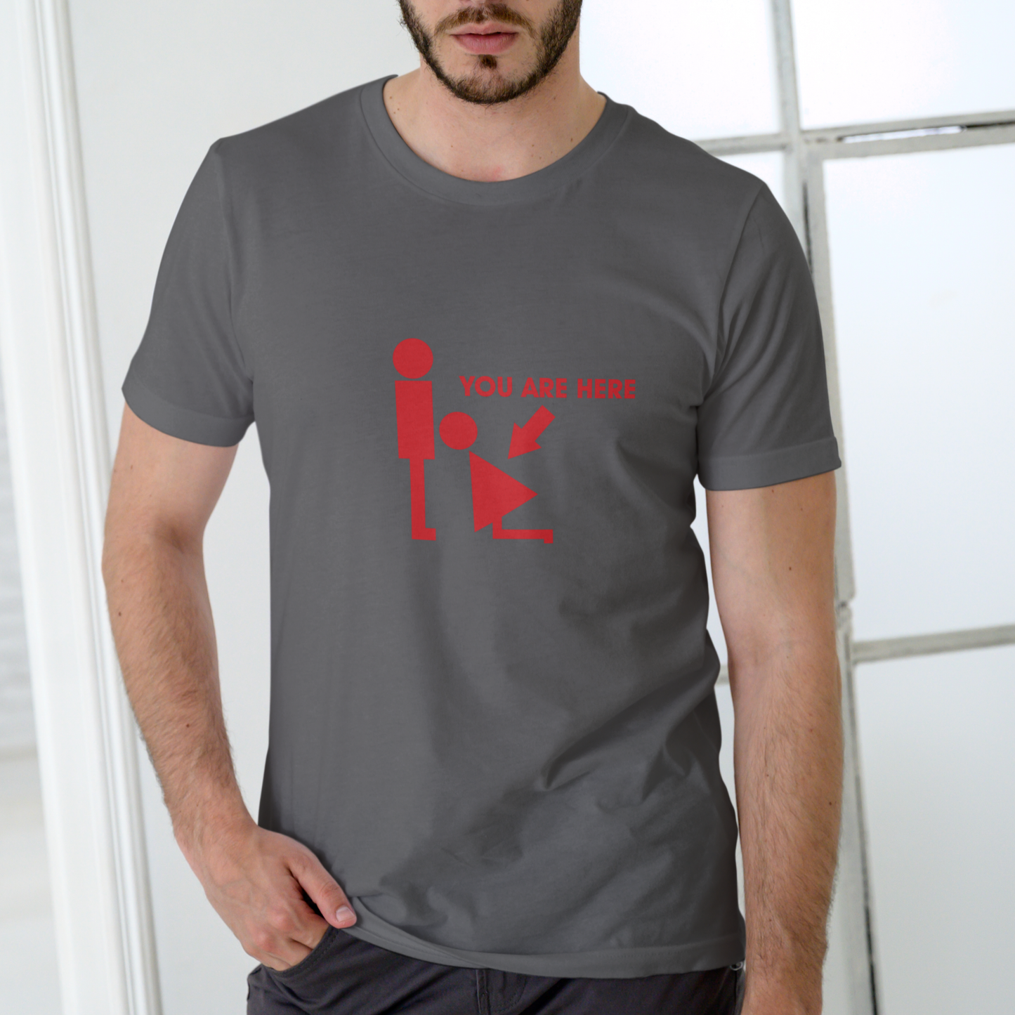YOU ARE HERE Funny T Shirt, Unisex Cotton