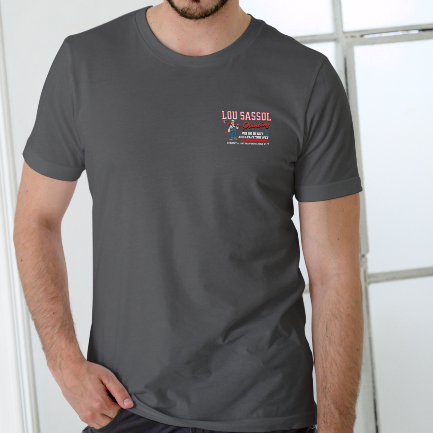 LOU SASSOL PLUMBING, T Shirt, Unisex Cotton
