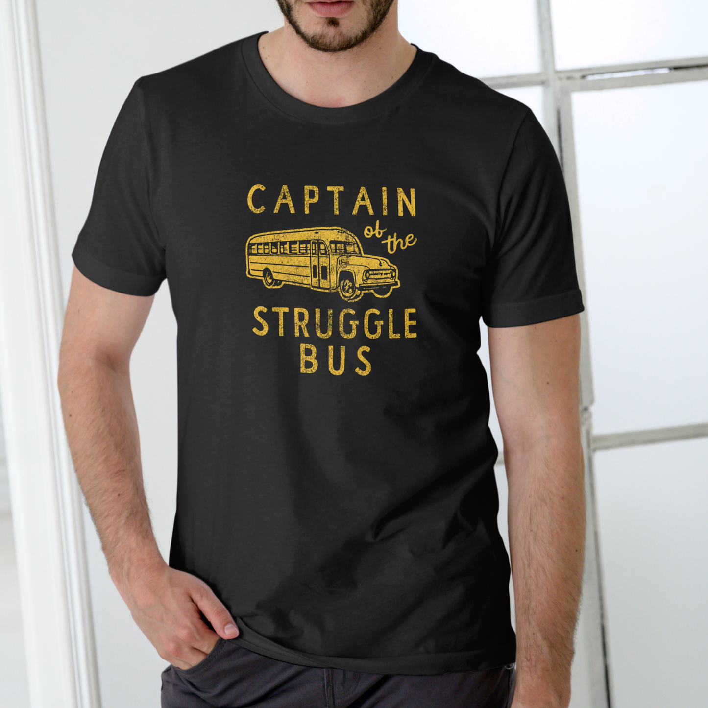 Captain of the Struggle Bus – Funny Unisex Cotton Crew T-Shirt