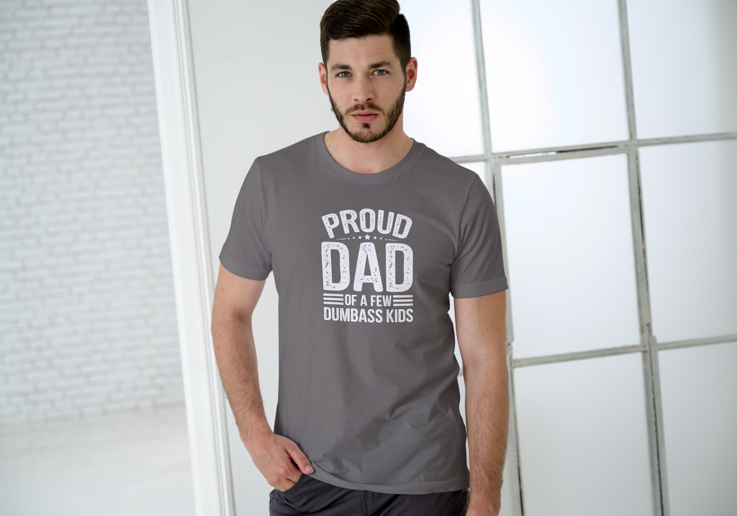 Proud Dad of a few dumbass kids, T-SHIRT, UNISEX, COTTON