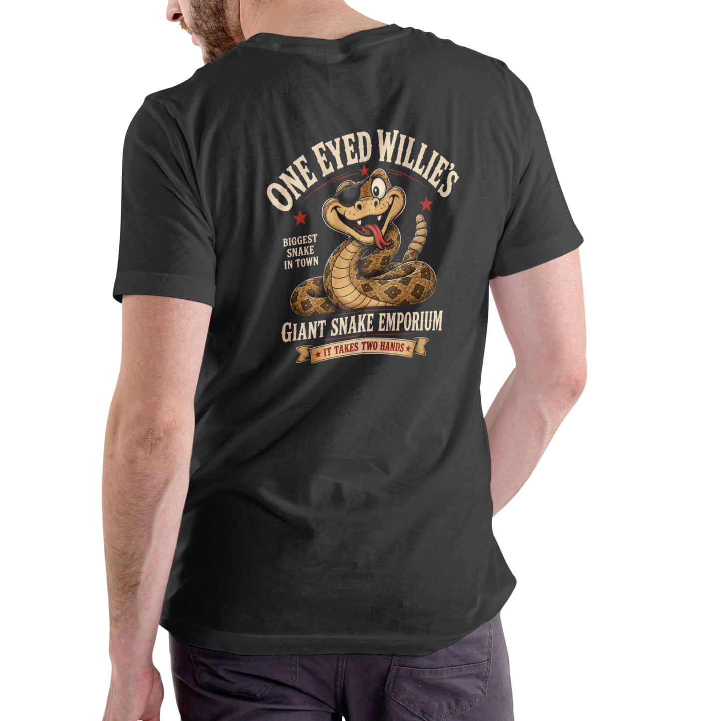ONE EYED WILLIE'S GIANT SNAKE EMPORIUM Funny T-Shirt
