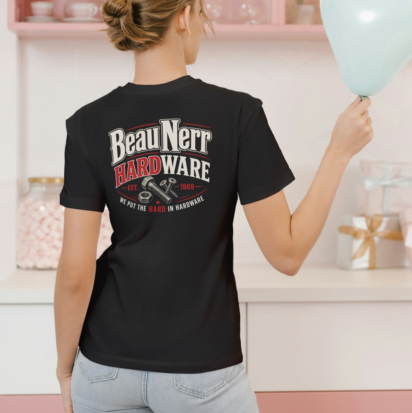 BEAU NERR HARDWARE Funny Name T-Shirt | Unisex Cotton Crew Neck Tee