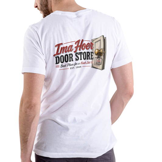 IMA HOER DOOR STORE Funny Name T-Shirt – Unisex Cotton Tee
