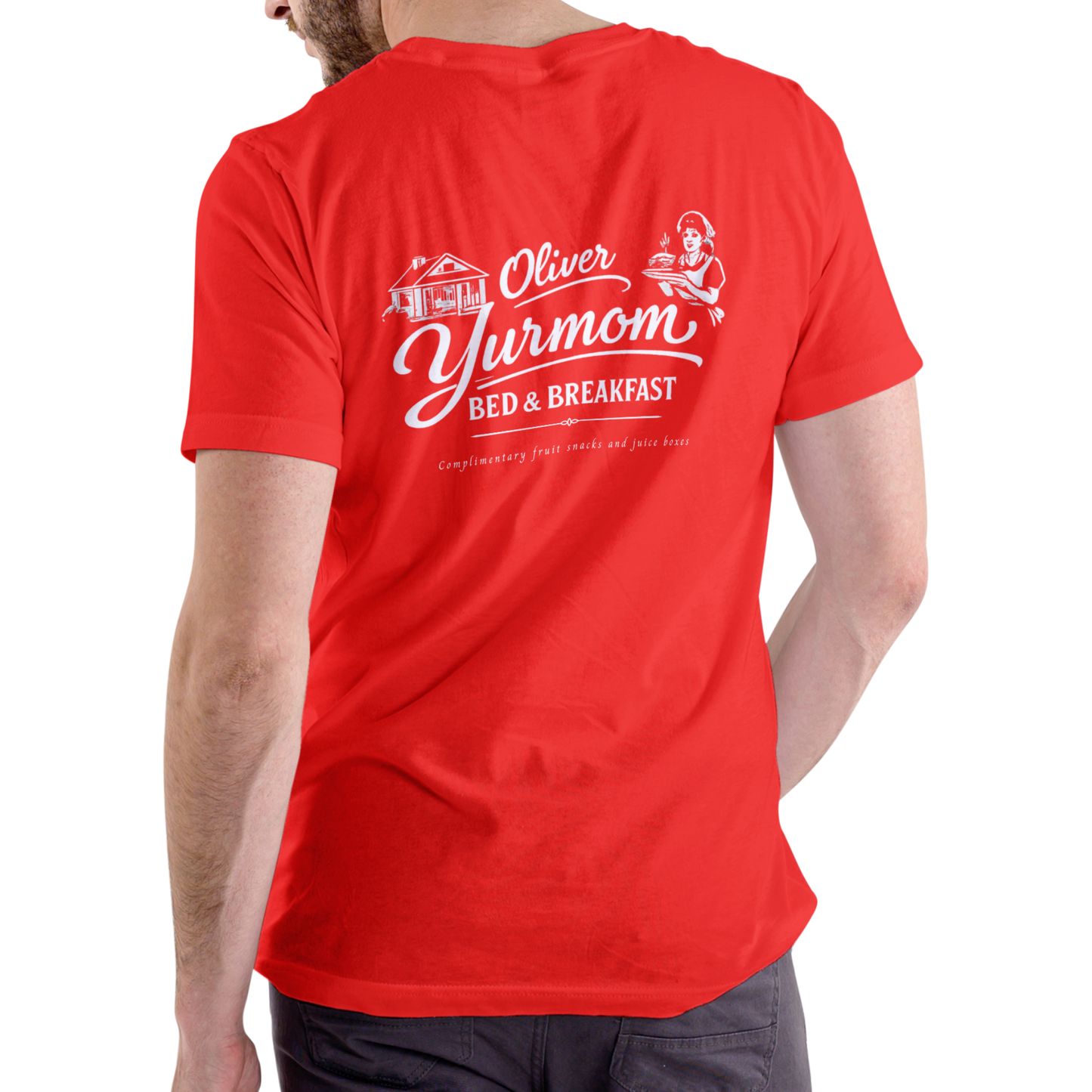 OLIVER YURMOM BED AND BREAKFAST, Funny T Shirt, Unisex Cotton