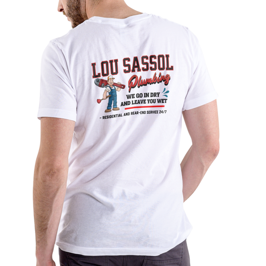 LOU SASSOL PLUMBING, T Shirt, Unisex Cotton