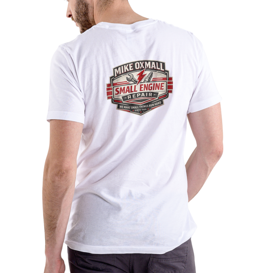 Mike Oxmall Small Engine Repair – Funny Name T-Shirt | Unisex Cotton Tee