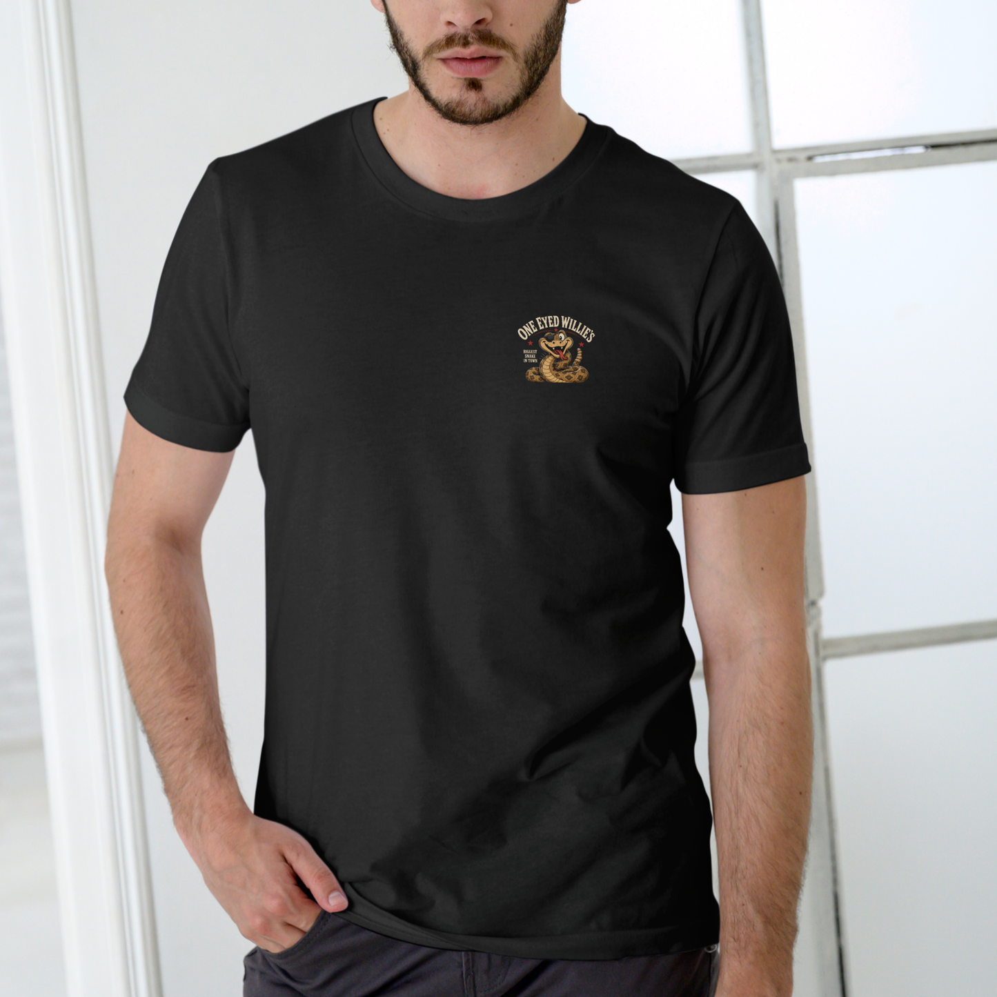 ONE EYED WILLIE'S GIANT SNAKE EMPORIUM Funny T-Shirt