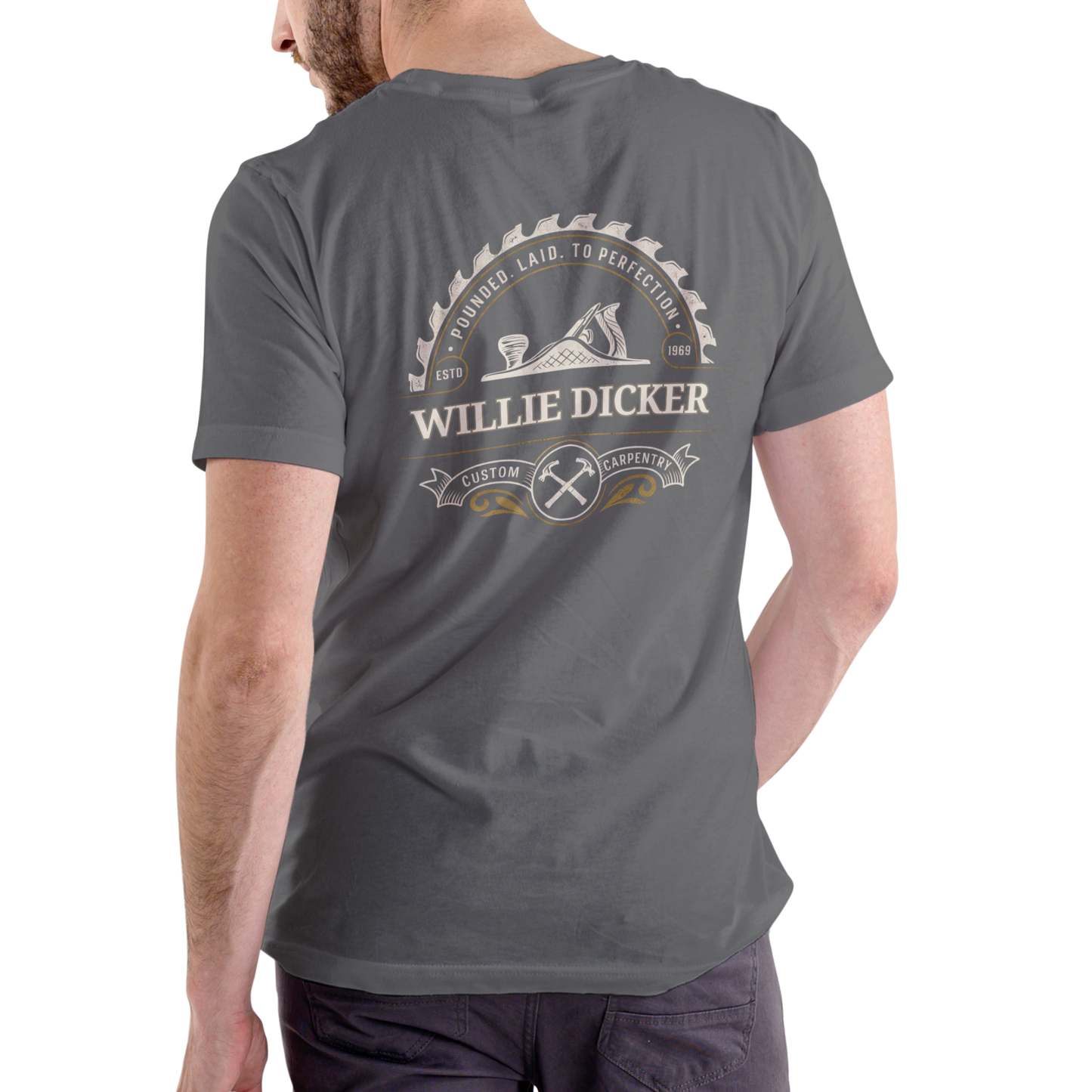 WILLIE DICKER CUSTOM CARPENTRY Funny name T Shirt, Unisex Cotton