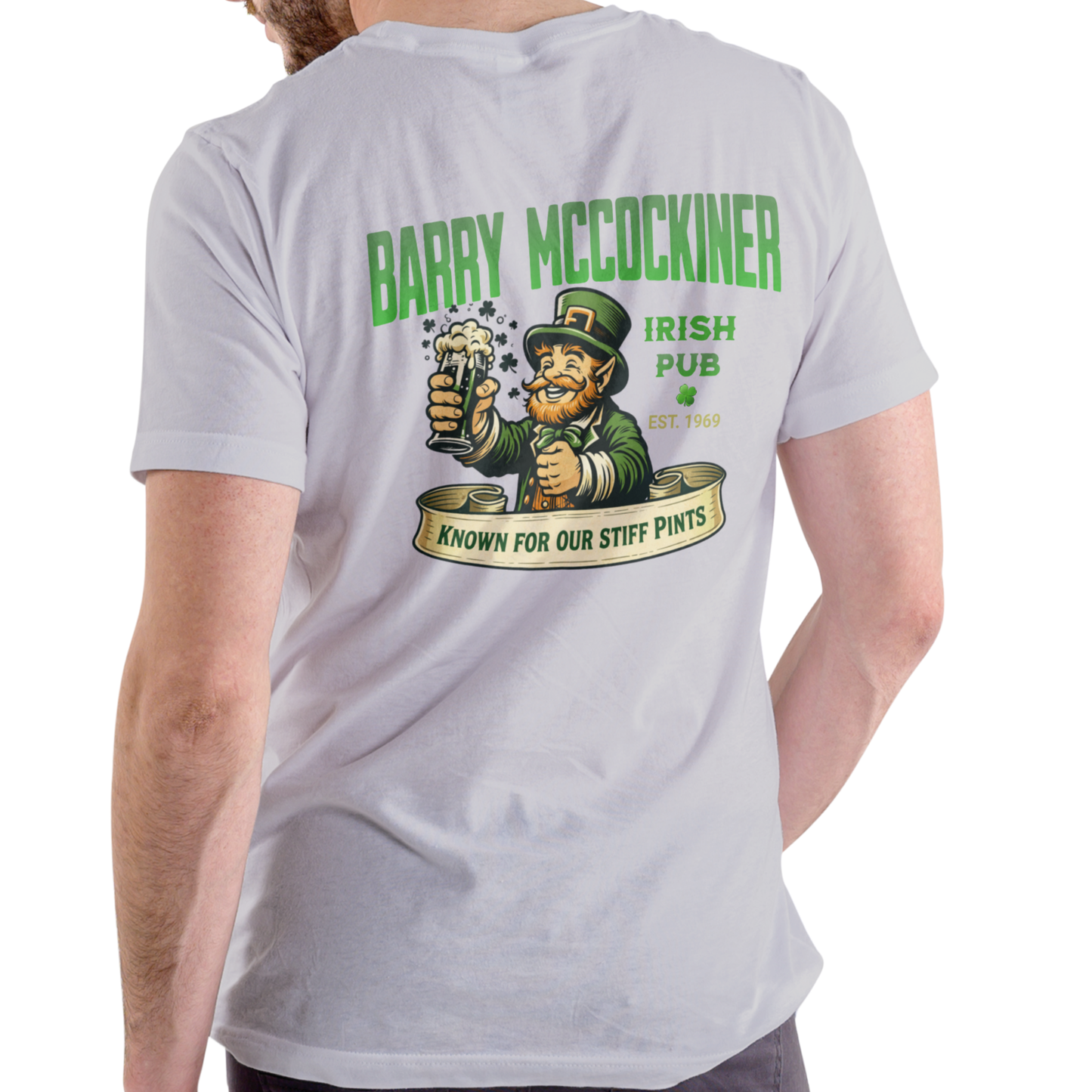 BARRY MCCOCKINER IRISH PUB – Funny Name Unisex Cotton T-Shirt (Men & Women)