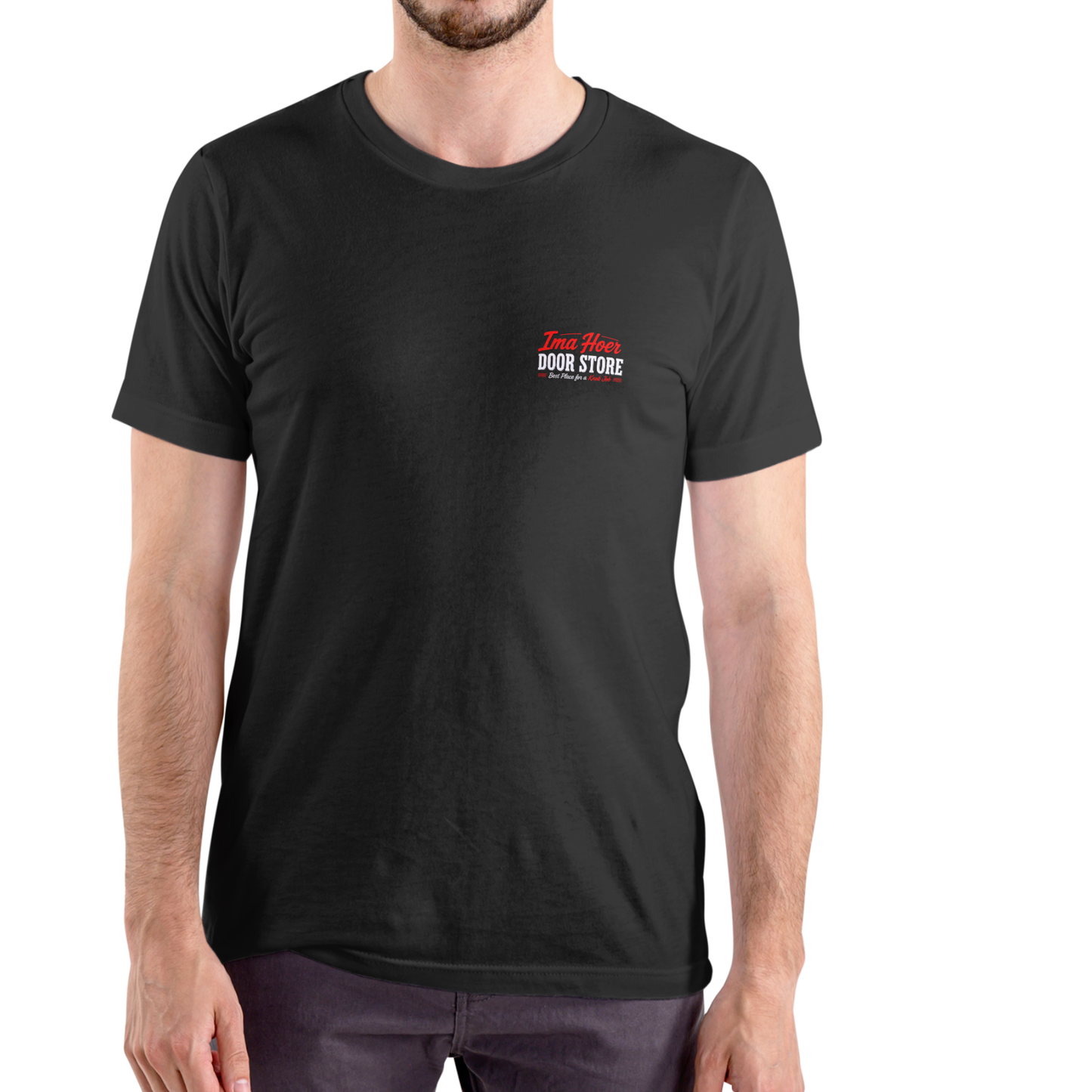 IMA HOER DOOR STORE Funny Name T-Shirt – Unisex Cotton Tee