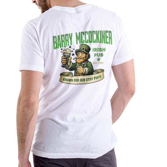 BARRY MCCOCKINER IRISH PUB – Funny Name Unisex Cotton T-Shirt (Men & Women)