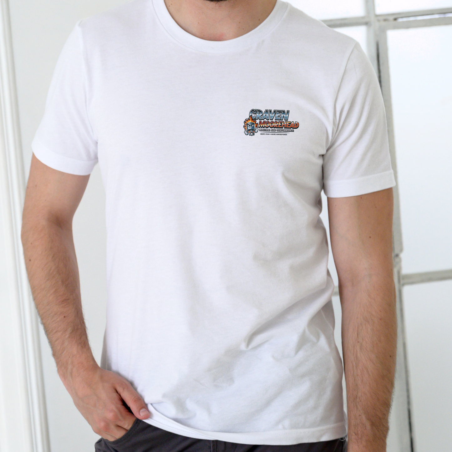 CRAVEN MOOREHEAD MACHINE AND PERFORMANCE Funny name T Shirt, Unisex Cotton