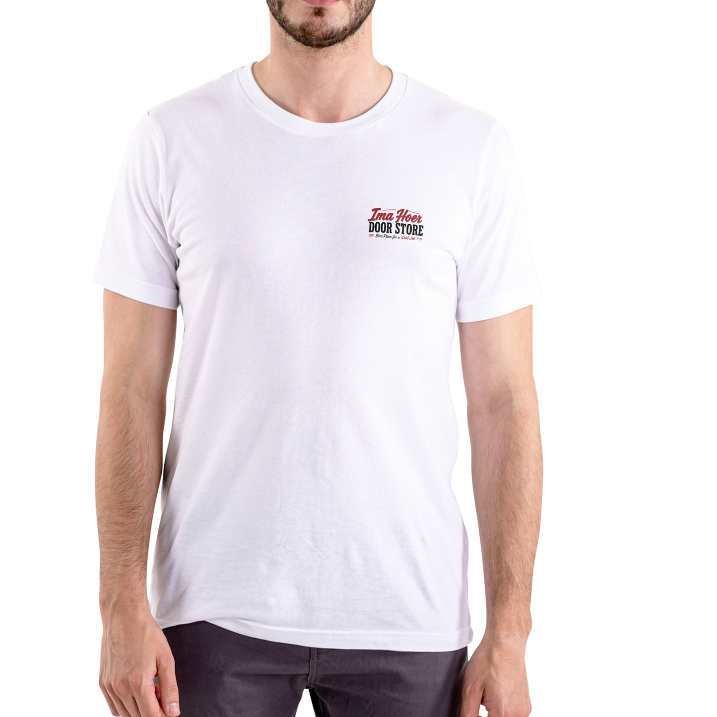 IMA HOER DOOR STORE Funny Name T-Shirt – Unisex Cotton Tee