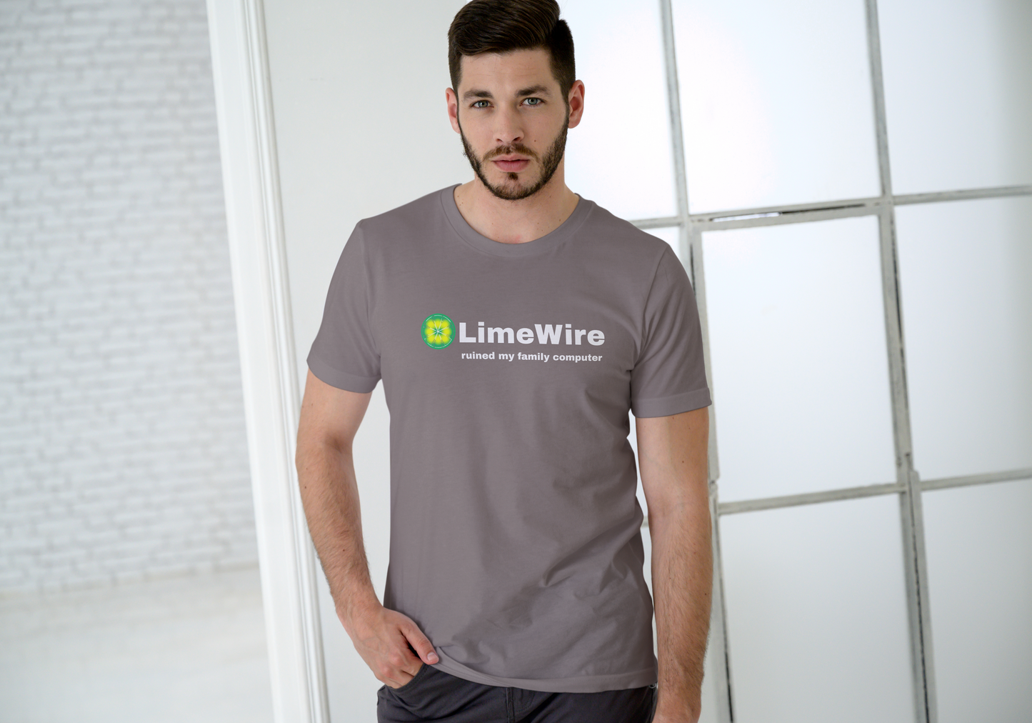 Limewire ruined my family computer, T-SHIRT, UNISEX, COTTON