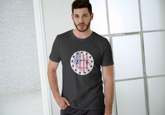Short sleeve shirt. 1776, We the people