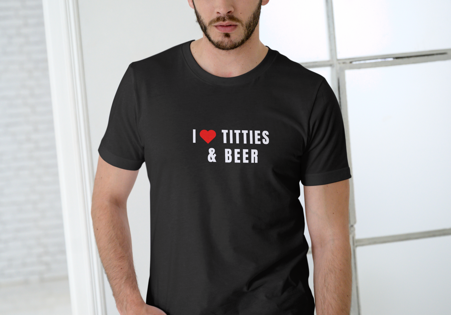 I LOVE TITTIES AND BEER, T-SHIRT, UNISEX, COTTON