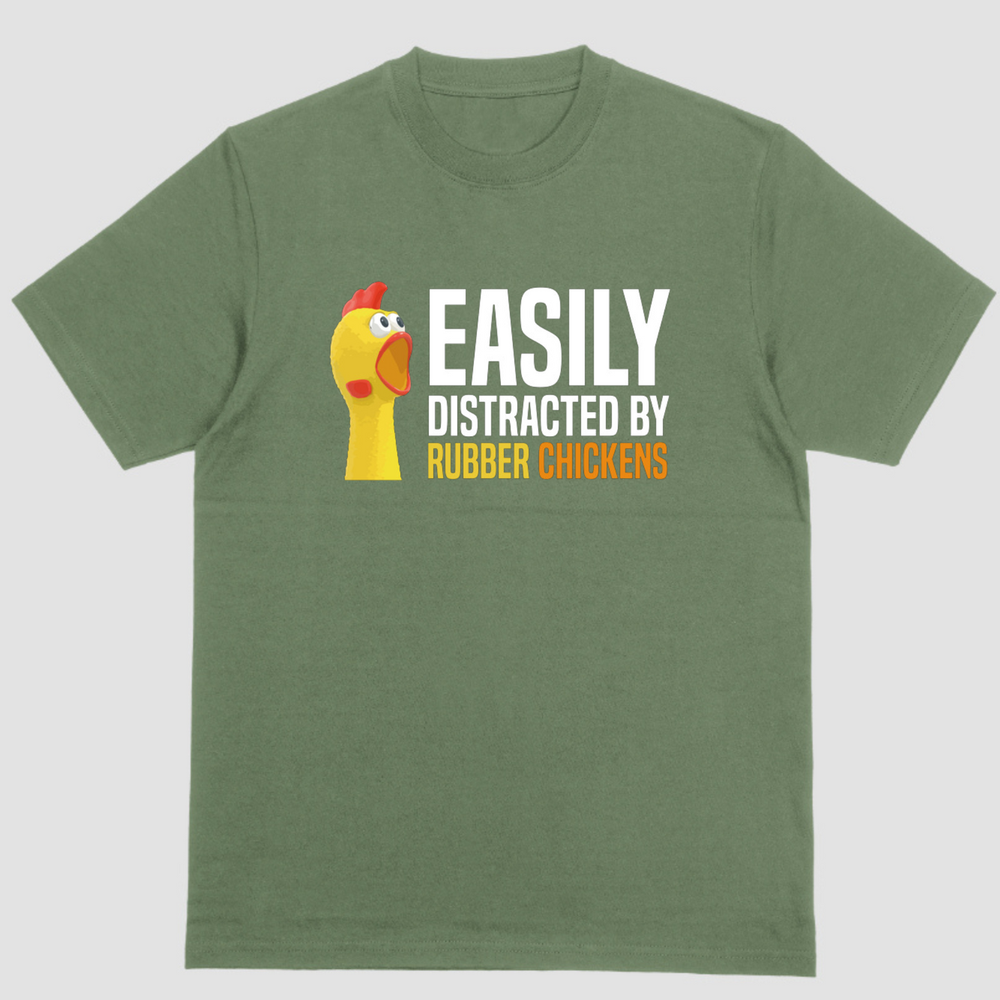 Short sleeve shirt, EASILY DISTRACTED BY RUBBER CHICKENS