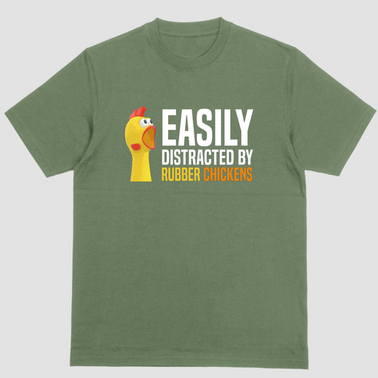 Short sleeve shirt, EASILY DISTRACTED BY RUBBER CHICKENS