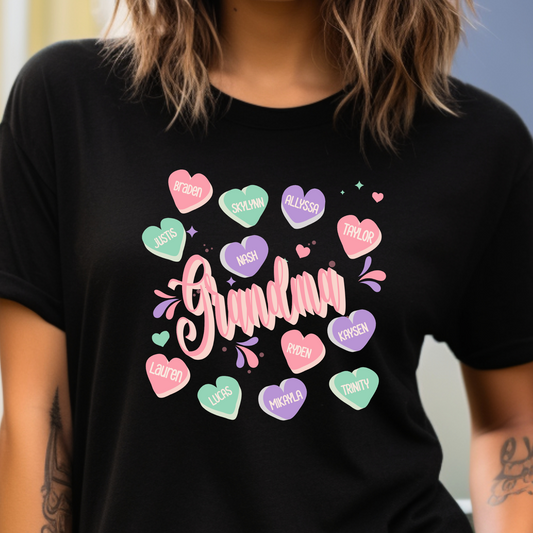 Make A Personalized "Grandma's Love" T-Shirt with Grandkids' Names