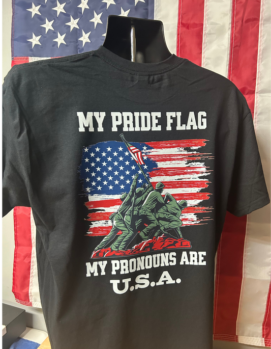MY PRIDE FLAG MY PRONOUNS ARE USA T Shirt