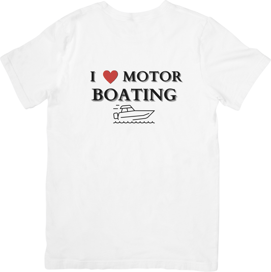 Short sleeve T shirt, I LOVE MOTOR BOATING