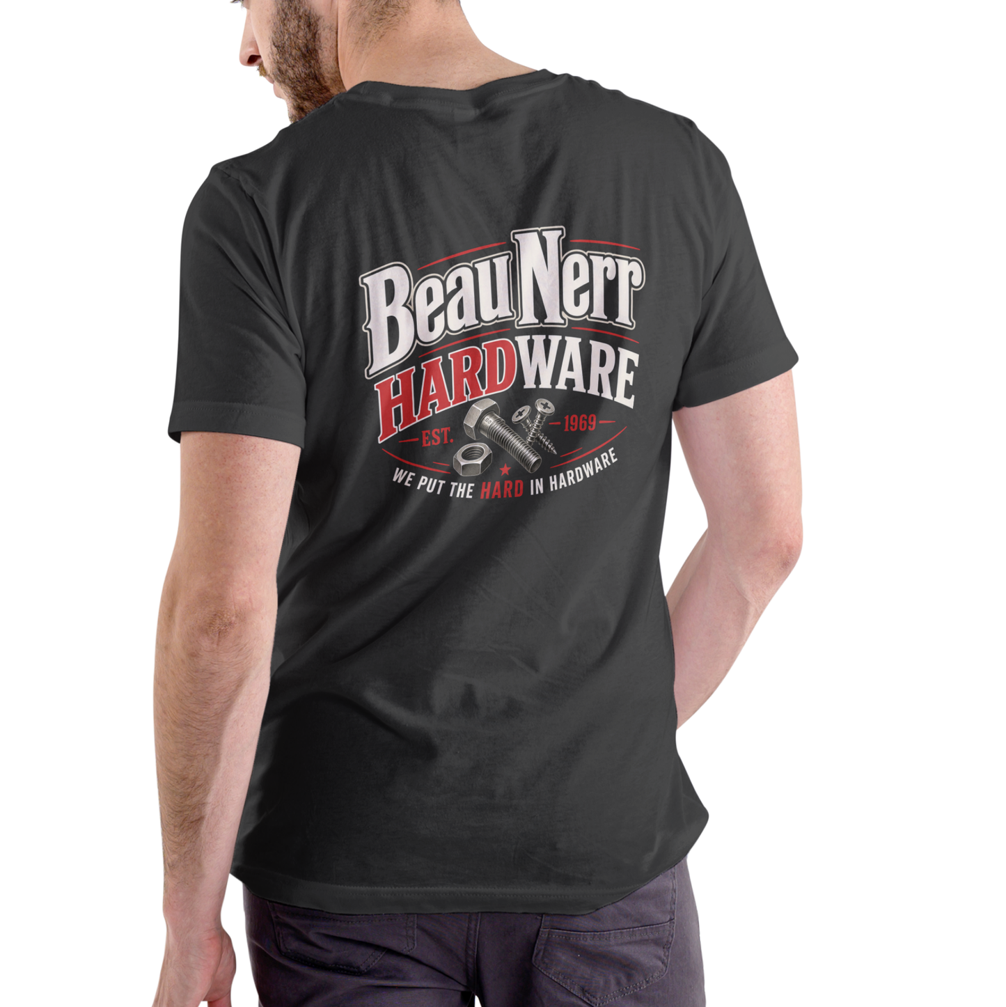 BEAU NERR HARDWARE Funny Name T-Shirt | Unisex Cotton Crew Neck Tee
