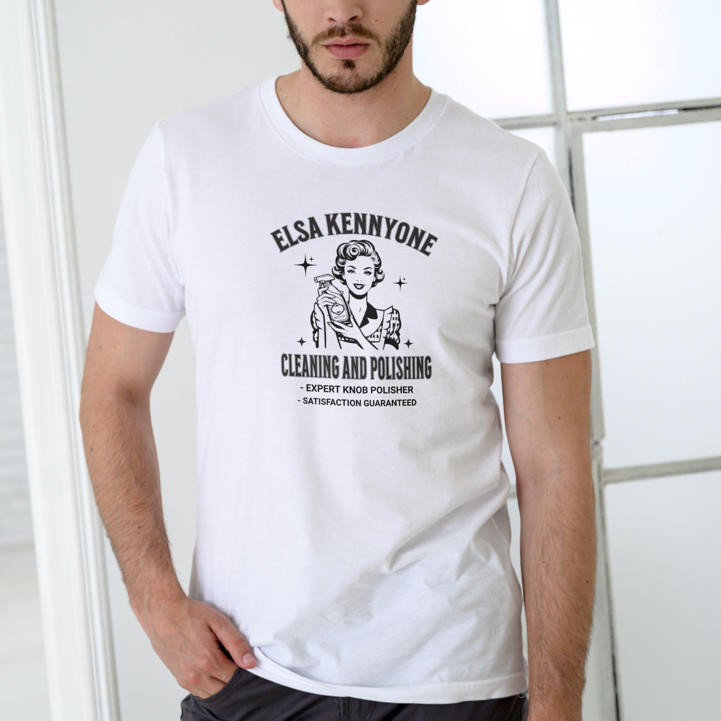 Elsa Kennyone Cleaning and Polishing – Funny Name T-Shirt | Unisex Cotton Tee