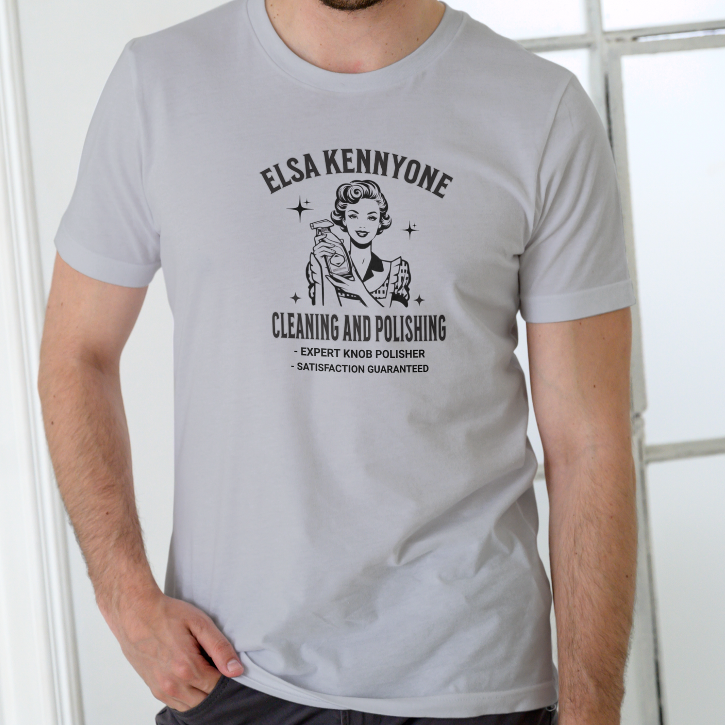 Elsa Kennyone Cleaning and Polishing – Funny Name T-Shirt | Unisex Cotton Tee