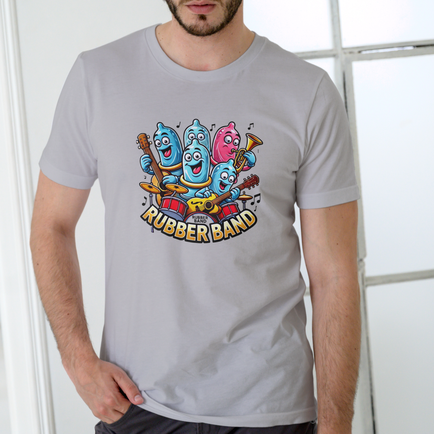 RUBBER BAND Funny T Shirt, Unisex Cotton