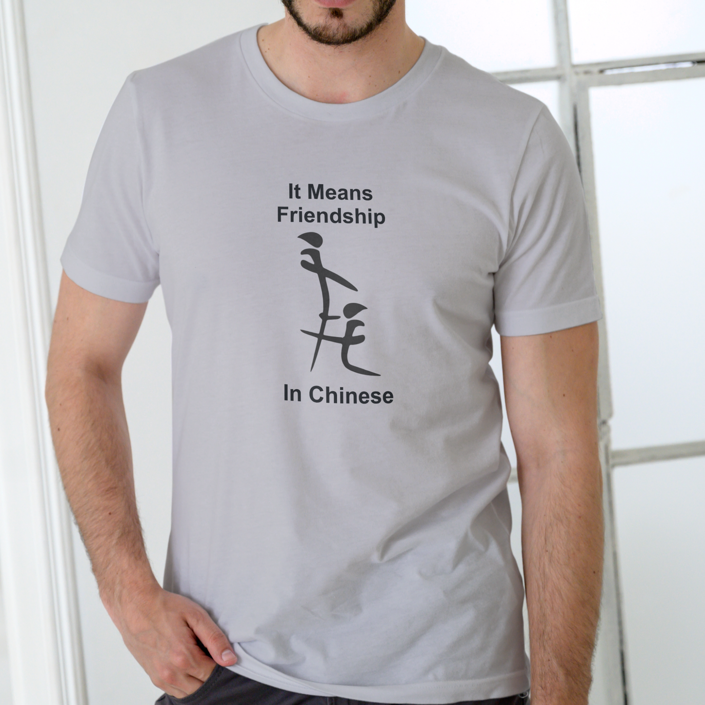 IT MEANS FRIENDSHIP IN CHINESE Funny T Shirt, Unisex Cotton