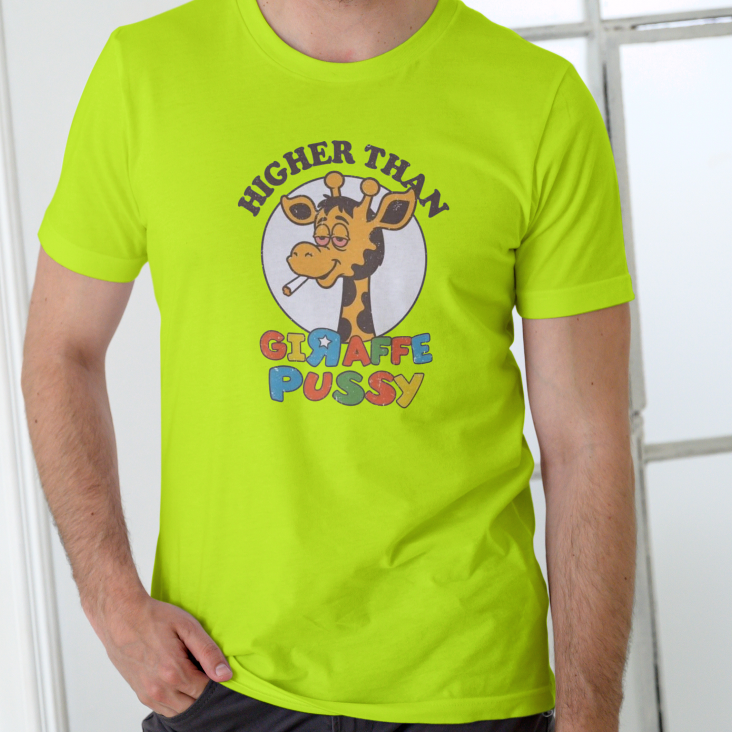 Higher Than a Giraffe – Funny Graphic T-Shirt | Unisex Cotton Tee