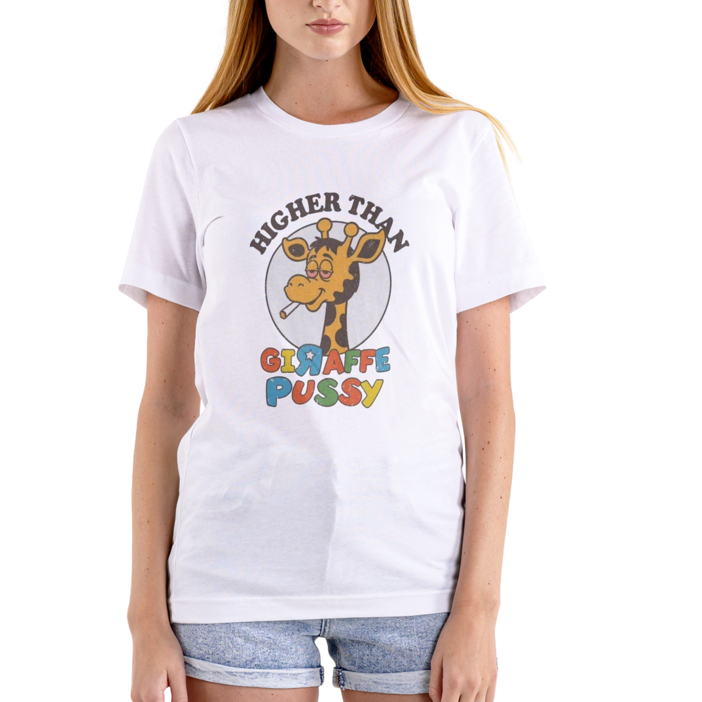 Higher Than a Giraffe – Funny Graphic T-Shirt | Unisex Cotton Tee