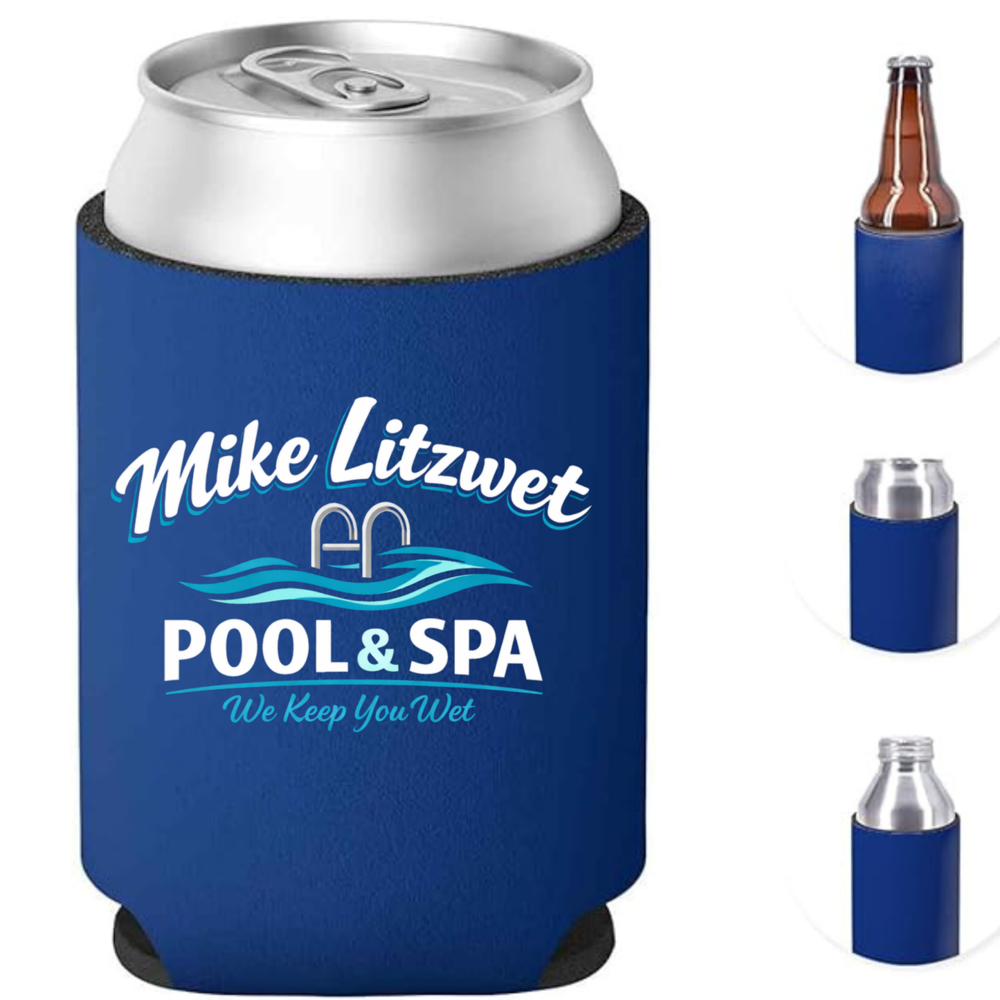 MIKE LITZWET POOL AND SPA Can Cooler Koozie