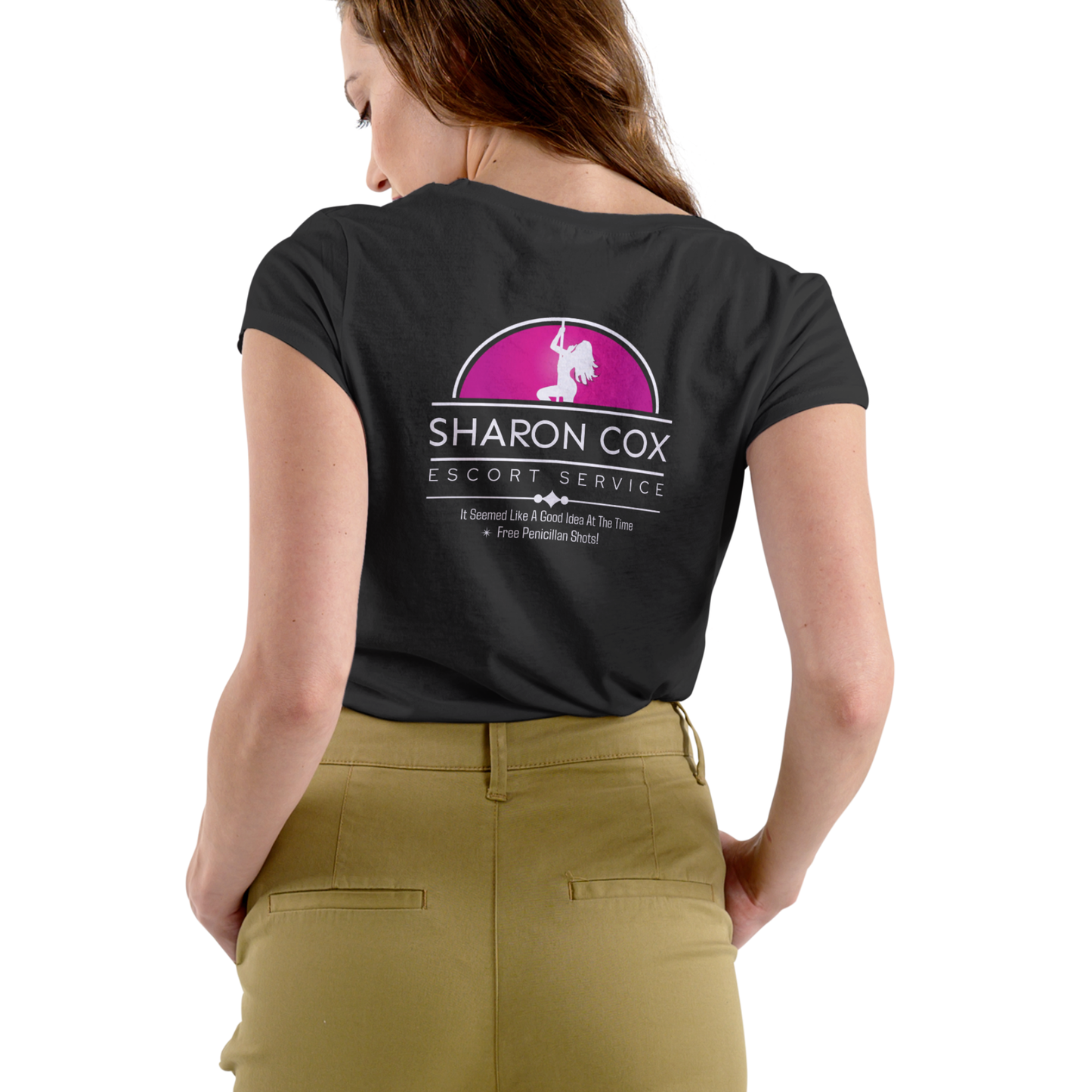 SHARON COX ESCORT SERVICE Funny name T Shirt, Unisex Cotton