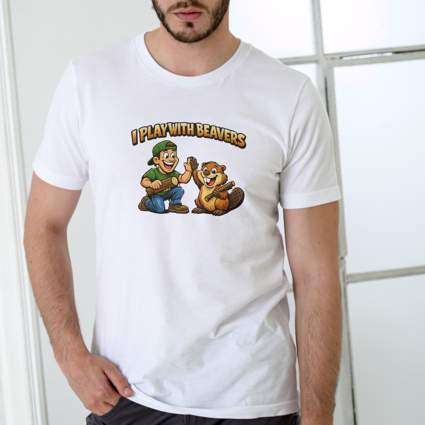 I PLAY WITH BEAVERS T-shirt, Unisex Cotton